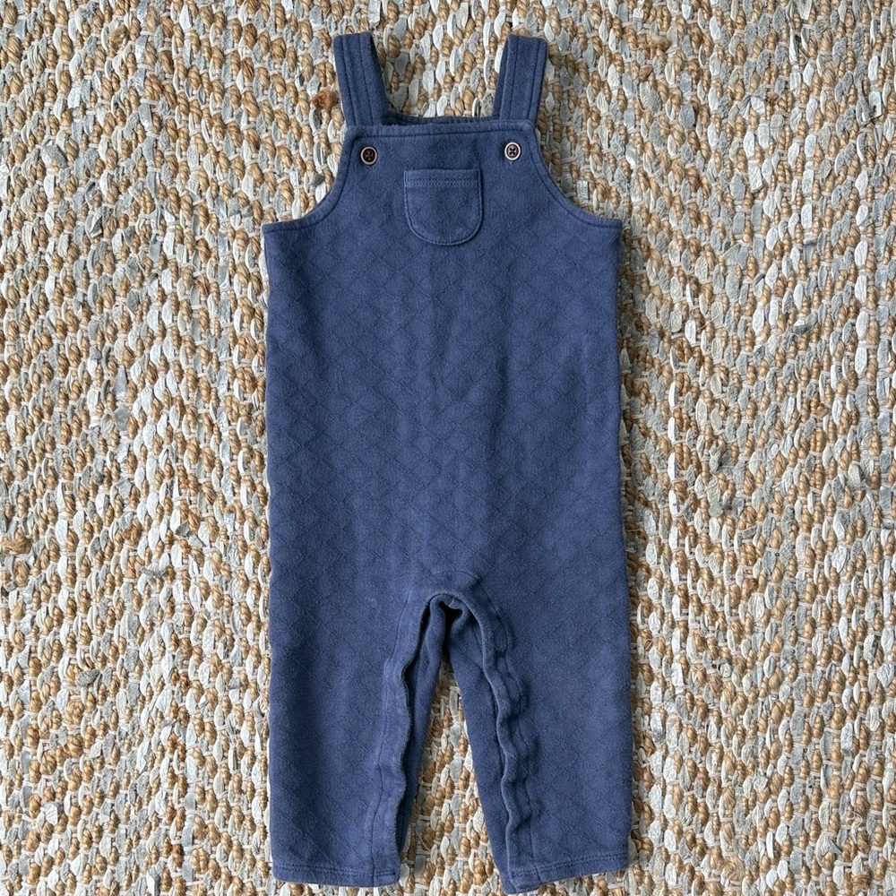 Janie and Jack Baby Quilted Overalls in Blue size 12-18 months